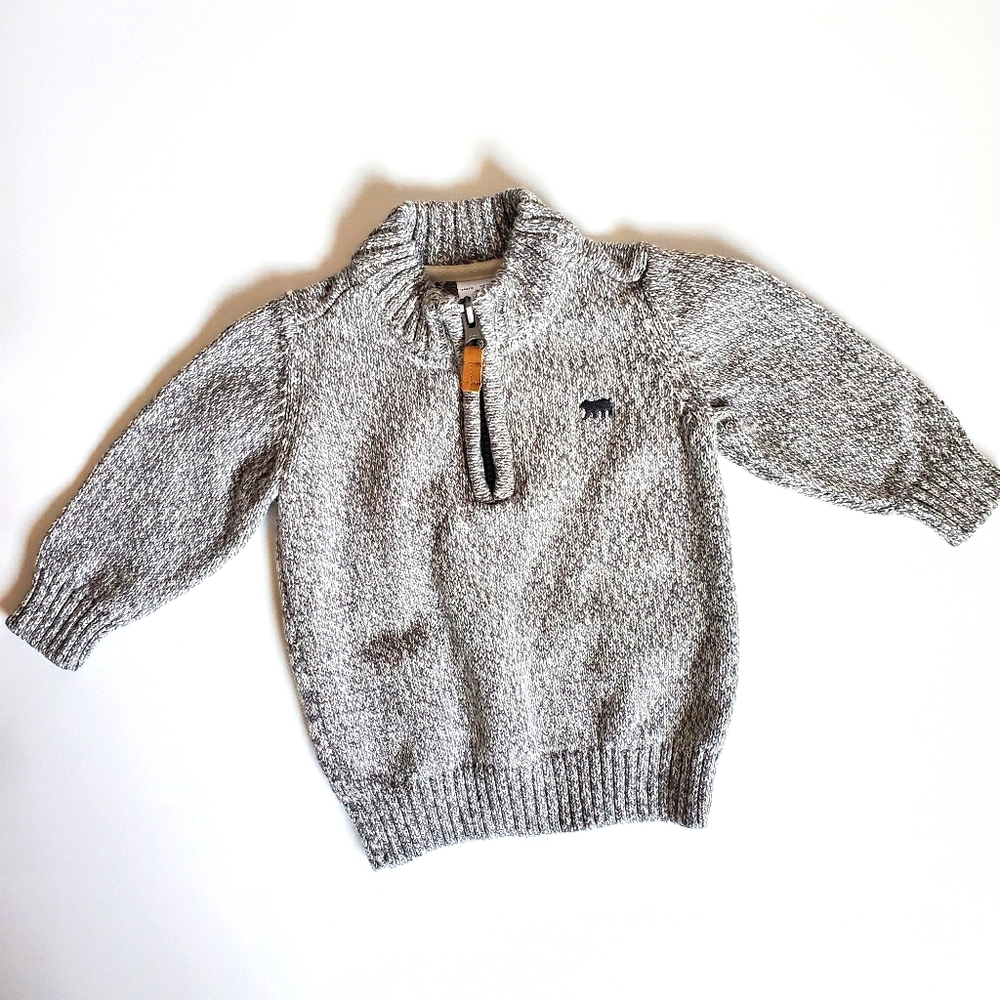 Carter's Gray Pullover Zippered Knit Sweater 6mo